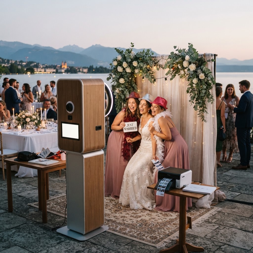 Photobooth mariage à Évian-les-Bains : une animation au bord du lac